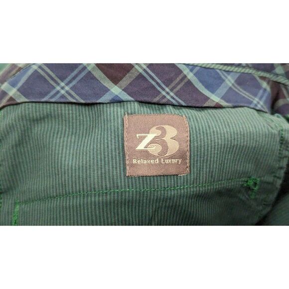 Zodiac Z3 Relaxed Luxury Mens 36/92 Slim Green Chino Trouser Solid Cotton - Picture 10 of 11
